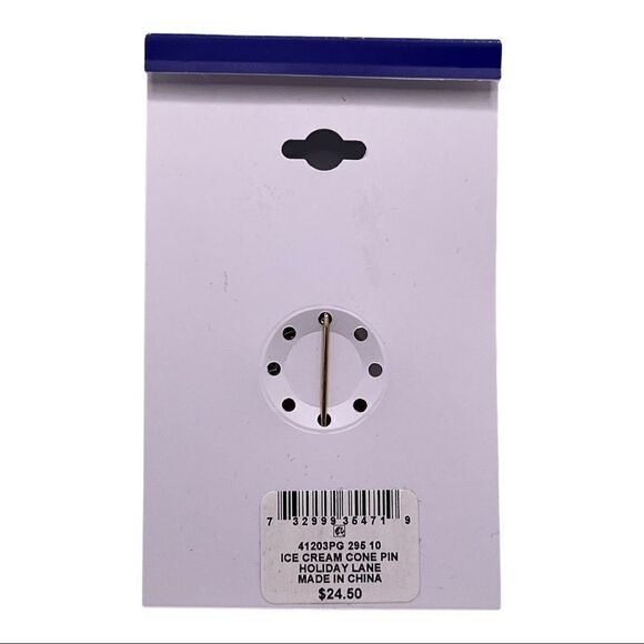 Charter Club Holiday Lane Gold-Tone Pink Orange Pavé Ice Cream Cone Pin New - Picture 3 of 3